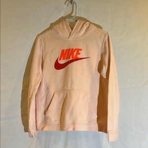 Nike Peach Hoodie with Red & Neon Orange Logo